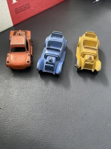 Lot Of 3 Antique Tootsie Metal Toy Cars Rubber Wheels Roadster & Truck 1930’s - Picture 1 of 6