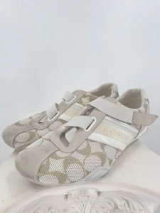 Coach White Logo Athletic Shoe Jenny Sz 8.5 - Picture 1 of 6