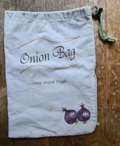 Onion Reusable Storage Bag 10" x 14" Drawstring Top Side Zipper, Pre-owned - Picture 1 of 4