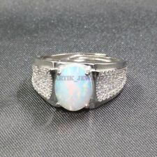Natural Opal Gemstone with 925 Sterling Silver Ring for Men's #1335