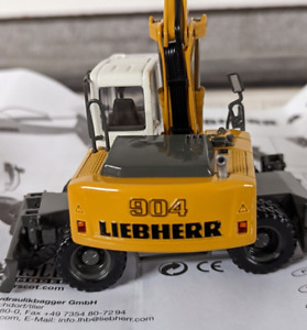 Liebherr 904 Excavator 1:50 Diecast Model Sample with Bucket Yellow White