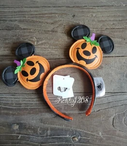 Disney Parks Halloween Mickey Jack o’Lantern Pumpkin Ears Headband BNWT - Picture 1 of 2