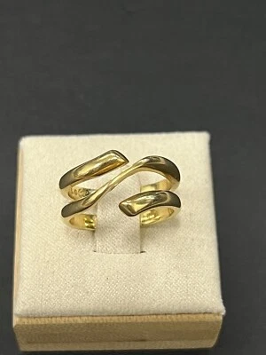 Anillo bobina mágica de oro amarillo macizo Georg Jensen de 18 k # 1314 (talla 7,5)(8,3 g) Foto 1 de 4