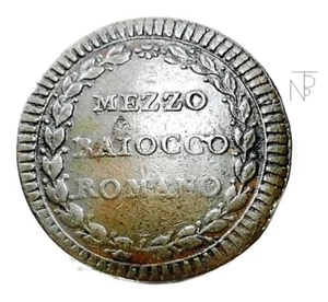 Roma (Papa Pio VI) Mezzo Baiocco A.IX-Conchiglia - Picture 1 of 8