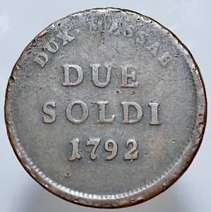 MASSA - MARIA BEATRICE 1790-1796 -AE/ 2 SOLDI 1792 RARA ! - Imagen 1 de 2
