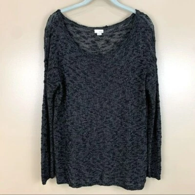 Suéter de malha solto GARAGE tamanho grande preto martelado XS-S grunge gótico - Imagem 1 de 4