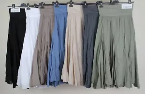 Neu Sommer Damen italienische Baumwolle A-Linie Panel Einsatz fließendes Design kurzer Rock - Bild 1 von 15