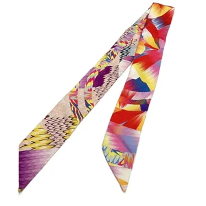 Hermes Schal Twilly, Kyoto Marmor Seide, Tattooed Rose, Mehrfarbig, Made in Japan - Bild 1 von 12