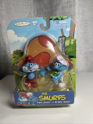 Figuras de 2" Jakks Pacific Play Along 2008 The SMURFS Papá Pitufo y Pitufo Brainy Foto 1 de 4