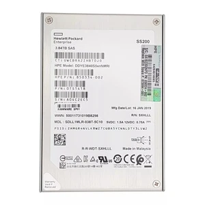 HP (850334-002) 3.84TB Read Intensive (SFF 2.5in) SAS-3 12G SSD (873094-001) - Picture 1 of 3
