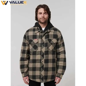 Hard Yakka Quilted Flannel Hooded Shacket Y06690 - Picture 1 of 27