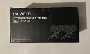RX WELD Oxygen and Acetylene Regulators, CGA540 & CGA200, Compatible w/ V-style - Picture 1 of 5