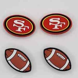 SAN FRANCISCO 49ER'S SET OF 4 NFL Football logo shoe charms for crocs as shown