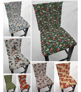 Fundas de respaldo o fundas de asiento para sillas de comedor de Navidad (7 patrones disponibles) - Imagen 1 de 18