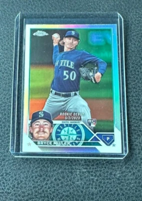 2023 Topps Update Bryce Miller Rookie Debut Refractor - Image 1 of 2