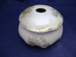RECEPTOR DE PELO DE PORCELANA VINTAGE - DISEÑO FLORAL PÁLIDO - IDEAL PARA BOLAS DE ALGODÓN  - Imagen 1 de 5