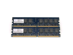 Nanya - NT1GT64U8HB0BY-3C - 1GB DDR2-667/PC2-5300 Unbuffered Non-ECC DIMM x 2 - Picture 1 of 2