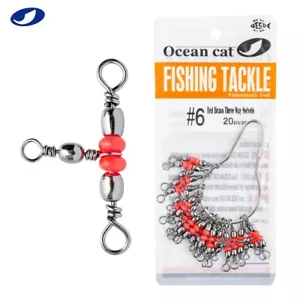 OCEAN CAT Red Brass Three Way Swivel Connector T-Turn Tackle Saltwater Fishing - Picture 1 of 8