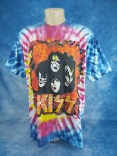RARE Vintage 90's Tie Dye Double Print T-shirt  "Kiss Reunion 1996" Size:XXL