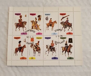 Scotland Staffa Stamp 1974 Military Soldier On Horse Sheet  - Picture 1 of 2