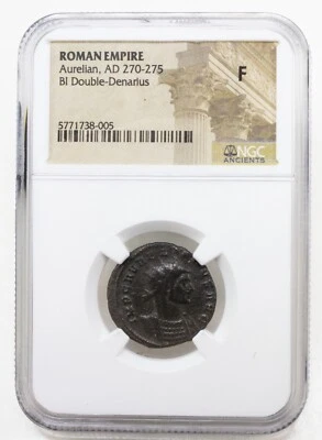 NGC F Aurelian AD270 -275 Aurelianianus / Antoninianus NGC Ancients Certified T4 - Image 1 of 2