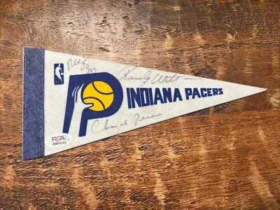 Mini banderín firmado por Reggie Miller Indiana Pacers certificado de autenticidad PSA ADN autografiado Foto 1 de 4