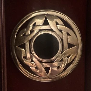 Vintage Past Times Sterling Silver & Onyx Celtic Knotwork Brooch - Picture 1 of 9
