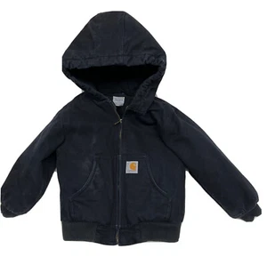 Carhartt Jacket Xxs 4 5 Youth kids Black Outdoor Work Wear Heavy Nice - Picture 1 of 13