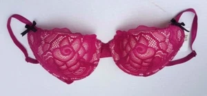 Betsey Johnson Intimates Bra Rebel Rose Lace Hot Sexy Padded Valentine 32 D NEW - Picture 1 of 10