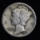 1916 Mercury Silver Dimes FINE / VF Beautiful Coin!