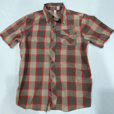 Camisa informal de manga corta con botones para niños ~ talla 14-16~ - RUTA 66 marrón/rojo/bronceado Foto 1 de 4