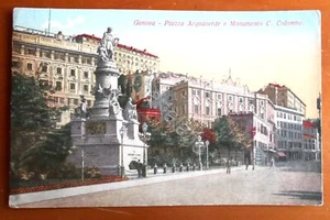 Cartolina Genova - Piazza Acquaverde e Monumento C. Colombo - 1917 - Imagen 1 de 2