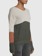 No Boundaries Juniors' Twisted Colorblocked Sweater, Multi, X-Large 15-17