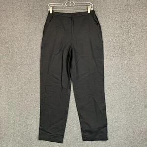 Easy Spirit Pants 4-6 NWT Women Tapered High Rise Linen Blen Black Trouser 28x29 - Picture 1 of 12