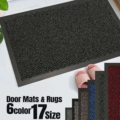 Large Heavy Duty Non Slip Rubber Back Door Mat Hallway Kitchen Floor Rug Barrier - Image 1 of 4