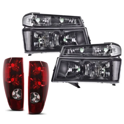 Clear Corner Black Headlight+Tail Light Fit For 04-12 Chevy Colorado GMC Canyon Foto 1 de 4