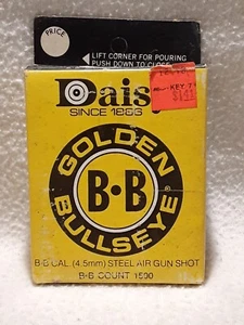 Daisy Golden Bullseye BB's Early No Barcode Box Ammo 1500 Ct Sealed - Picture 1 of 9