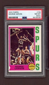 1974 Topps George Gervin HOF Spurs PSA 8 NM-MT - Picture 1 of 2
