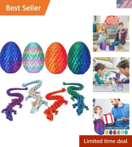 3D Printed Egg Toys Fun Fidget Dragon Kids Easter Basket Stuffers 4 Pack - Picture 1 of 9