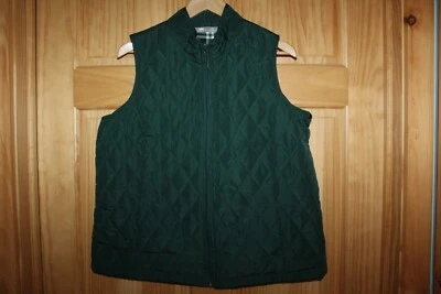 Lee Riders Women's Sleeveless Quilted Reversible Vest Green Plaid Full Zip - L - Image 1 of 4