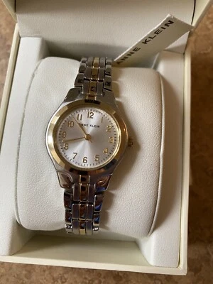 Reloj Anne Klein para mujer con caja AK2159SVTT (estuche redondo de dos tonos) nuevo con etiquetas Foto 1 de 4