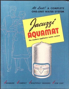 1954 Jacuzzi Aquamat Complete One Unit Water System Brochure Monterrey Mexico - Imagen 1 de 2