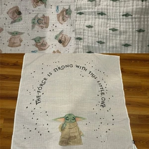 3 Pottery Barn Star Wars The Child Organic Swaddle Blanket Baby Yoda Grogu - Picture 1 of 9