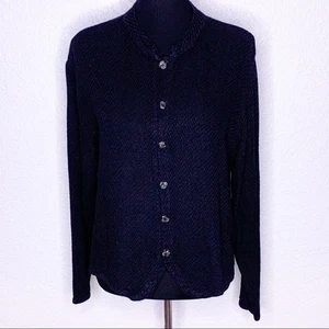 CP Shades schwarze Leinenmischung Knopfleiste Jacke Gr. Large - Bild 1 von 13