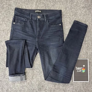 Express Dark Wash Denim Perfect Legging Jeans Damen Gr. 2 High Rise Stretch - Bild 1 von 18