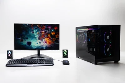 Gaming PC Bundle 27" Frameless Monitor i7 CPU 16GB Ram 512 SSD 1 TB HDD GT 1030 - Image 1 of 4
