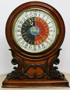 Antike englische Single Fusee 24Hr Dial Mahogany Drop Dial Regal Halterung Uhr - Bild 1 von 24