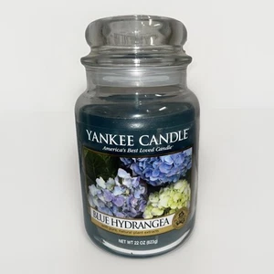 Yankee Candle Blue Hydrangea Large 22OZ Jar - Classic Label NEW Pour Date 2016 - Picture 1 of 3