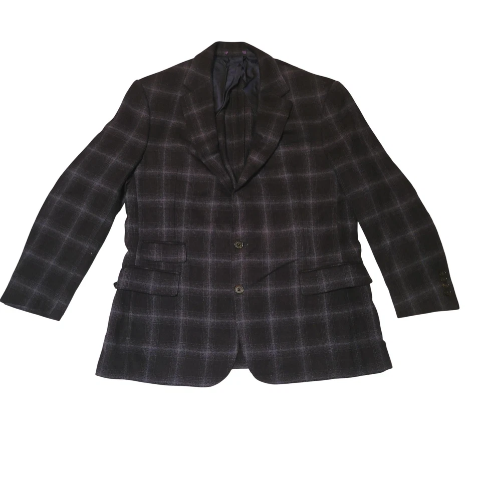 Abrigo Deportivo Ralph Lauren Etiqueta Púrpura Mujer 8 Gris Lana a Cuadros Sencillo Pecho Nuevo con Etiquetas Foto 1 de 4