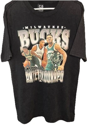 NBA Basketball Milwaukee Bucks Giannis Antetokounmpo Tee Shirt Men’s Large - Image 1 of 4